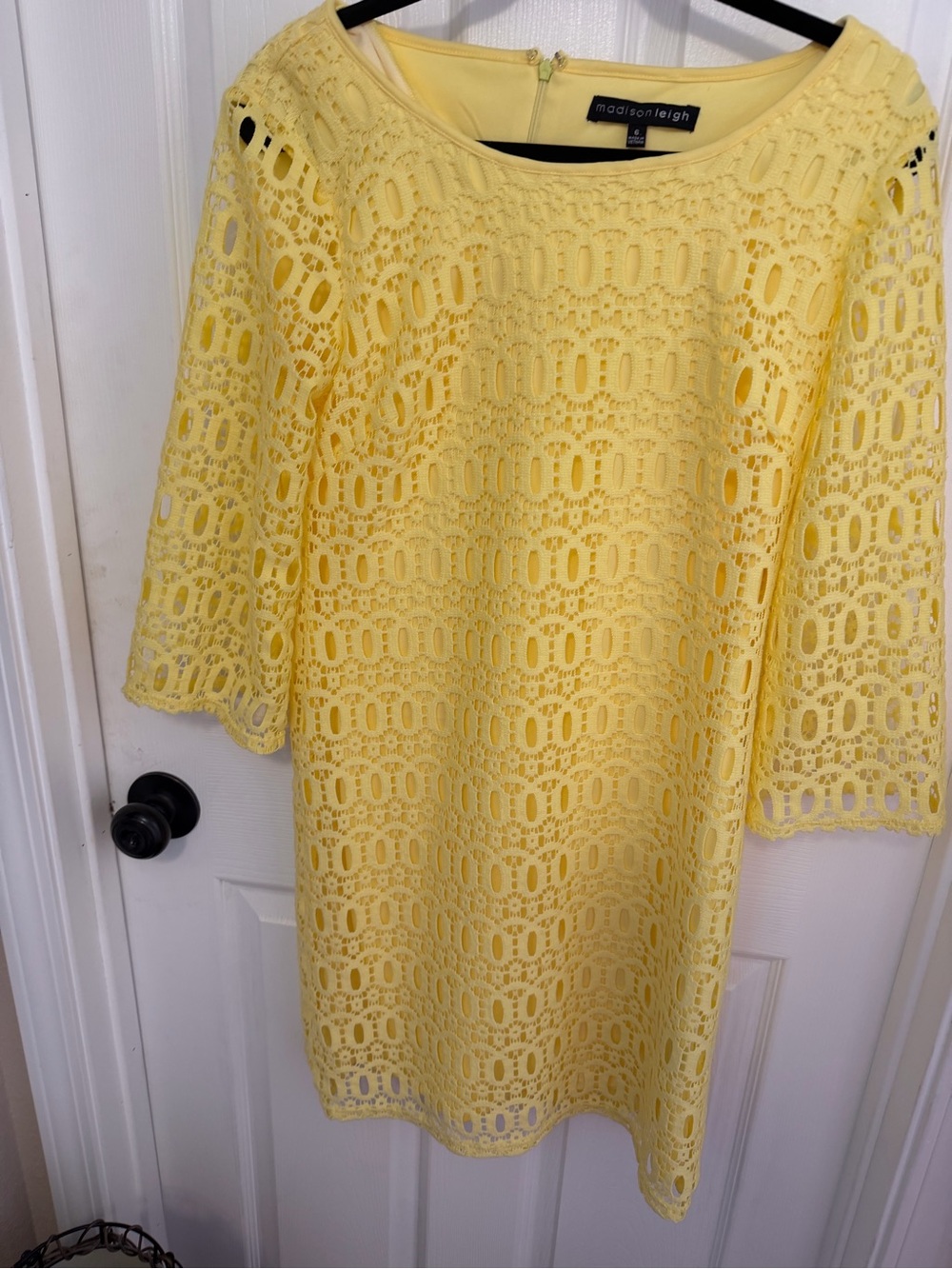 Madison  Leight Sunlit Yellow Lace Mini Dress